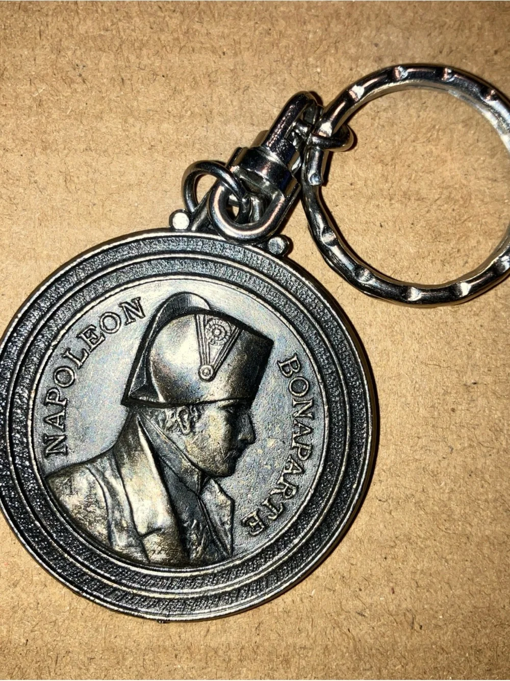 Paris Metal Souvenir Keychain - Antique Silver Finish Vintage